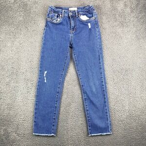 Levis Girls‎ Blue Denim Jeans Size 6 Distressed Frayed Hem Adjustable Waist